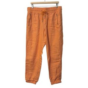 Athleta CaboLinen Pull-on Joggers Coral Women’s Size 14 Elasticic Waist